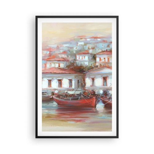 Plagát v čiernom ráme - Šťastné mestečko - 61x91 cm