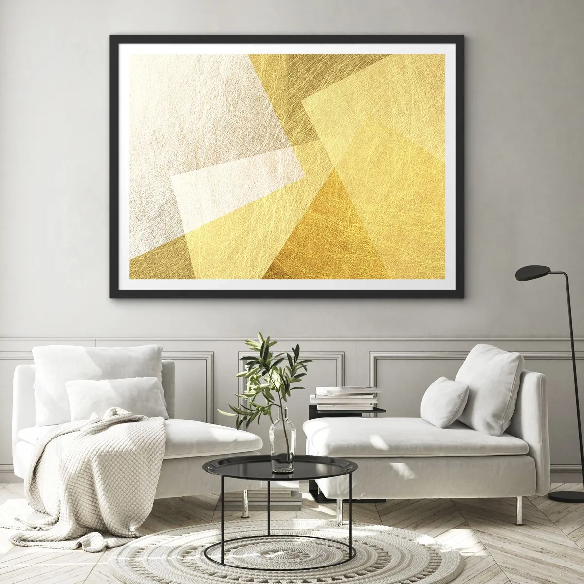 Plagát v čiernom ráme - Počasie geometrie - 70x50 cm