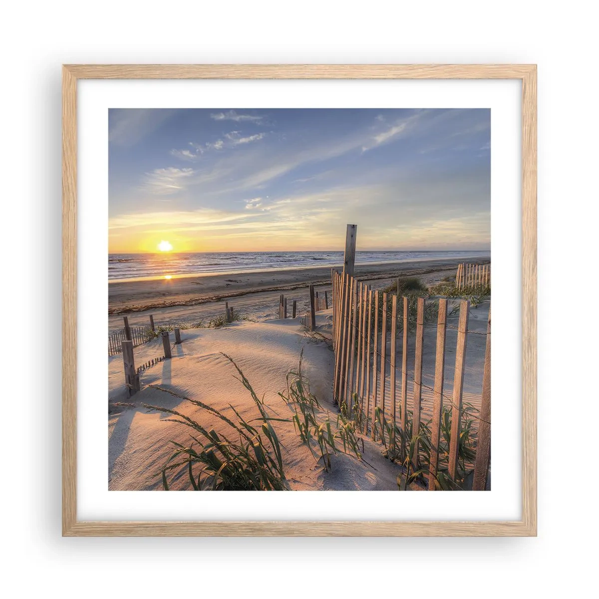 Plagát v ráme zo svetlého duba - Odlesk a tieň vetra - 50x50 cm