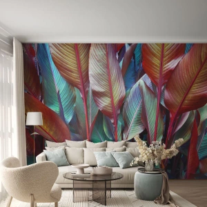 Fototapeta Premium Sand - Farebná húština - Listy, Botanika, Boho - 500x350 cm