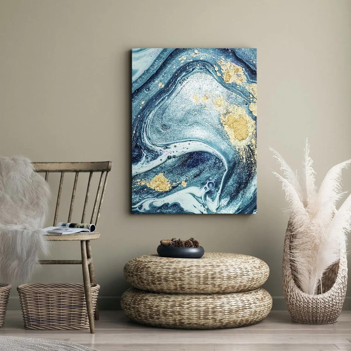 Obraz na plátne - Modrý vír - 50x70 cm