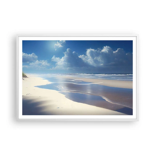 Plagát v bielom ráme - Dovolenka v raji - 100x70 cm