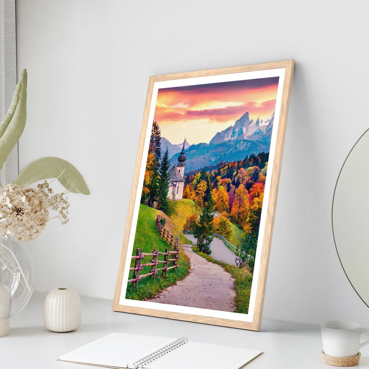 Plagát v ráme zo svetlého duba - Úplne ideálna krajina - 50x70 cm