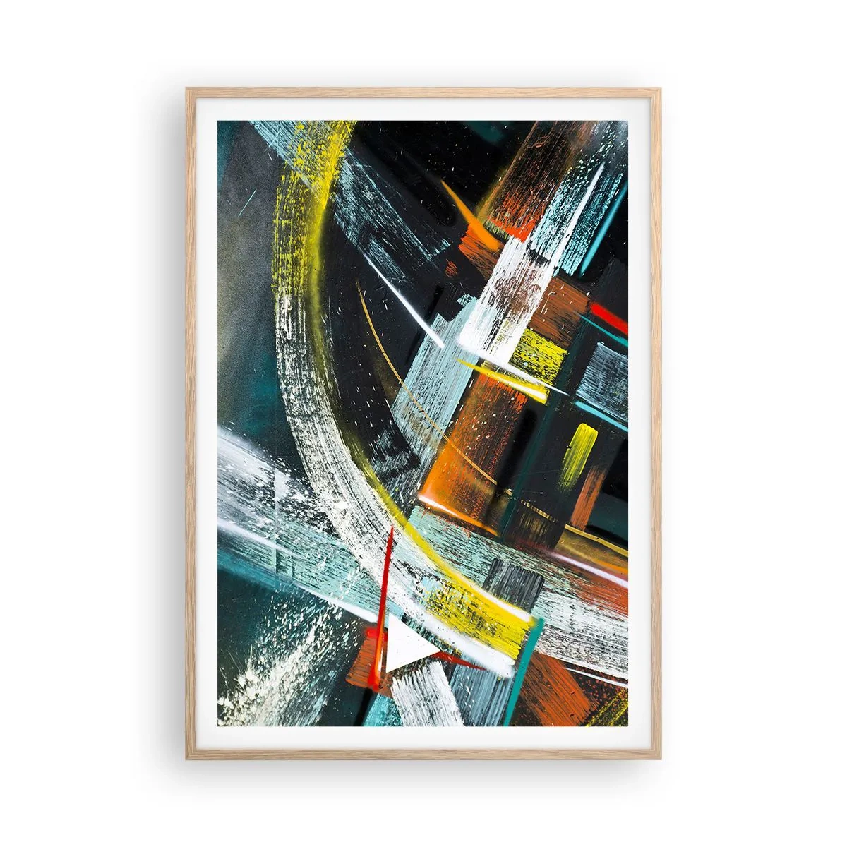 Plagát v ráme zo svetlého duba - Energia pohybu - 70x100 cm