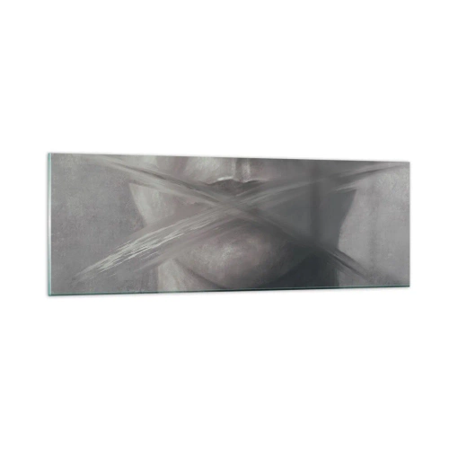 Obraz na skle - Ani slovo - 90x30 cm