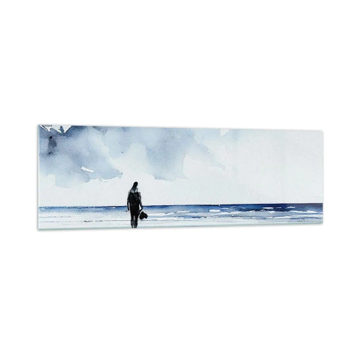 Obraz na skle - Rozhovor s morom - 160x50 cm