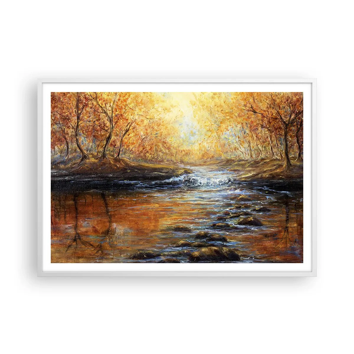 Plagát v bielom ráme - Zlatý potok - 100x70 cm