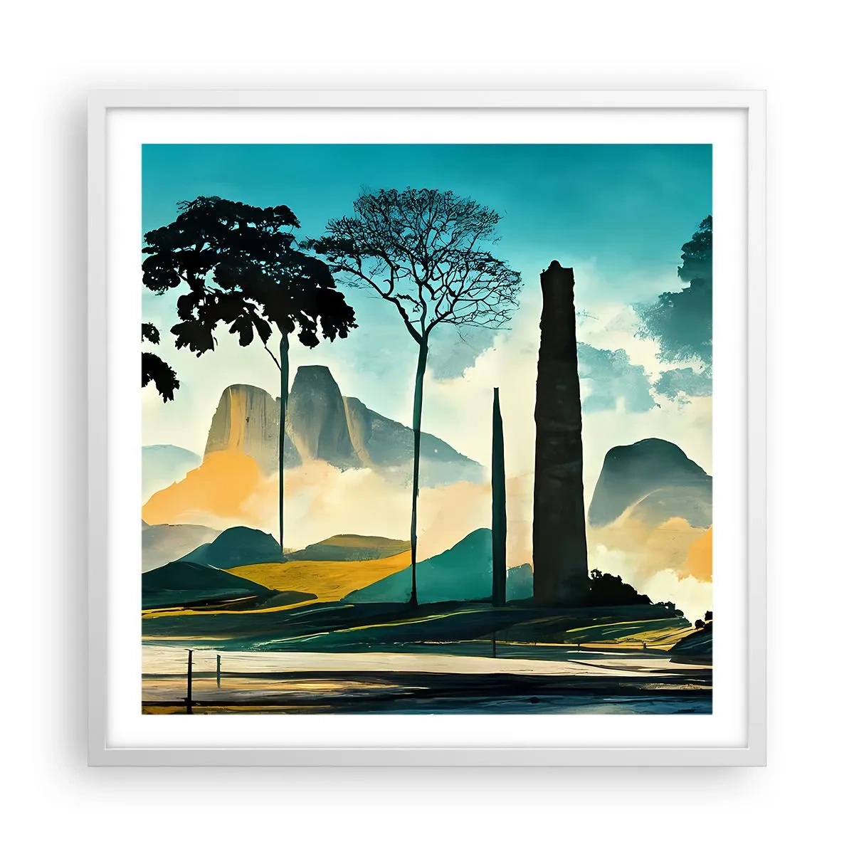 Plagát v bielom ráme - Vyššie a vyššie - 60x60 cm