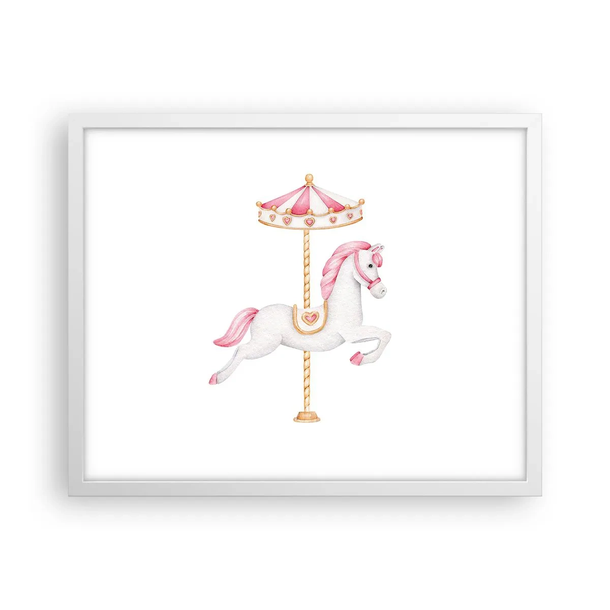 Plagát v bielom ráme - Vyrazil z kopýtka - 50x40 cm