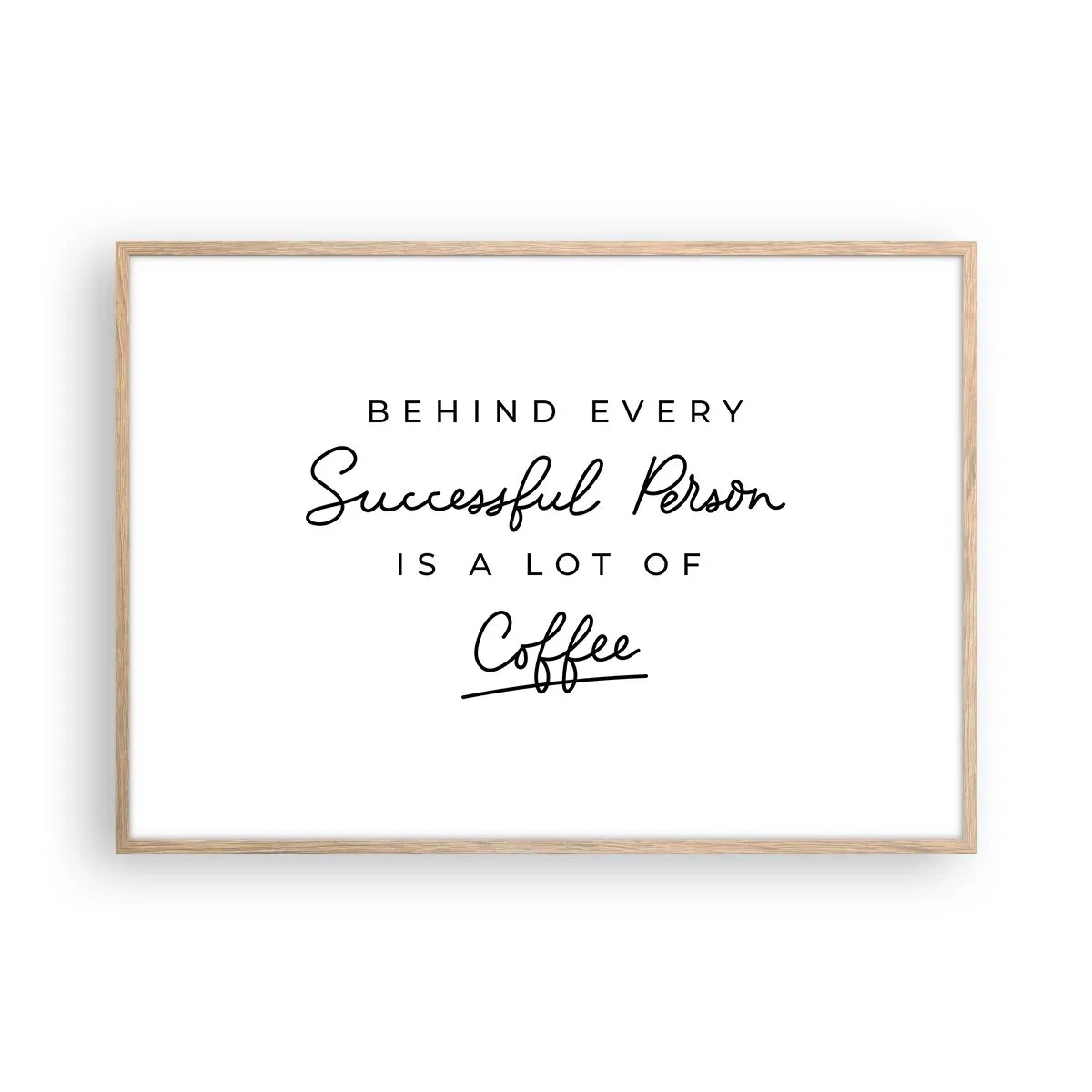 Plagát v ráme zo svetlého duba - Tajomstvo úspechu - 100x70 cm