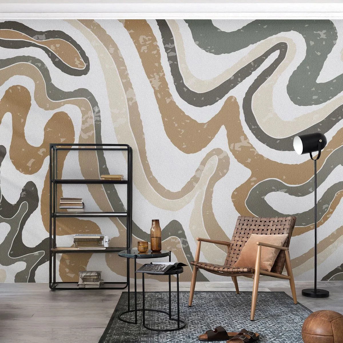 Fototapeta Standard Eco - Meandre zemitých farieb - Abstrakcia, Kus, Boho - 150x105 cm