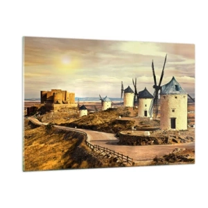 Obraz na skle - Čoskoro sa objaví Don Quijote - 120x80 cm