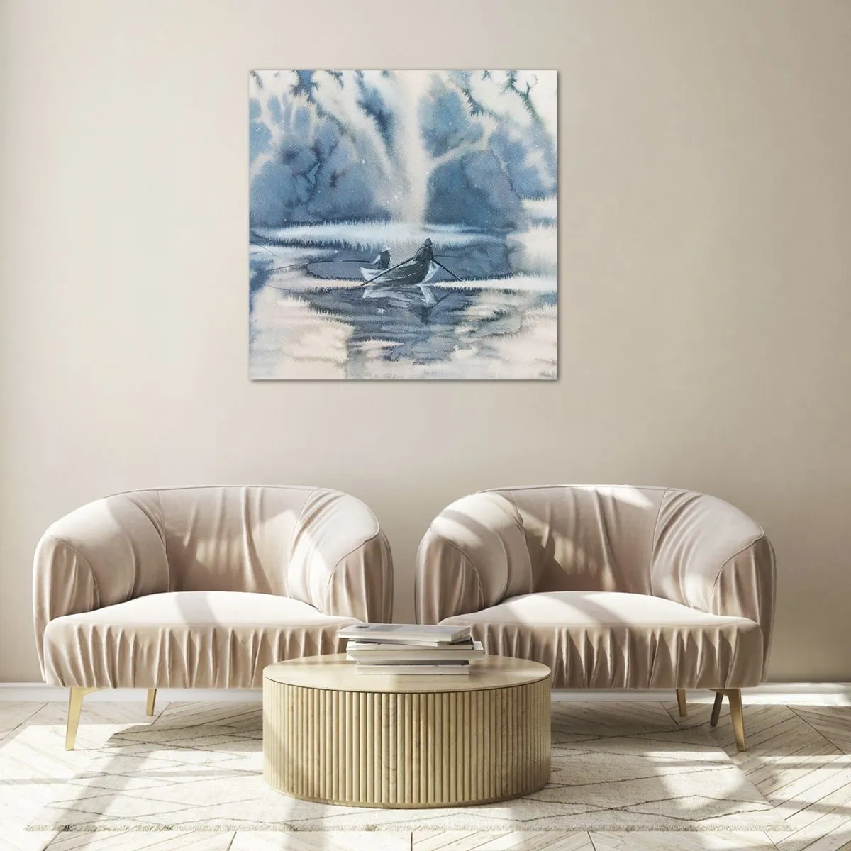 Obraz na skle - Rybári vo svojom raji - 60x60 cm