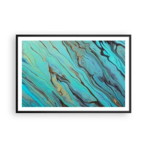 Plagát v čiernom ráme - Tyrkysový príliv - 91x61 cm