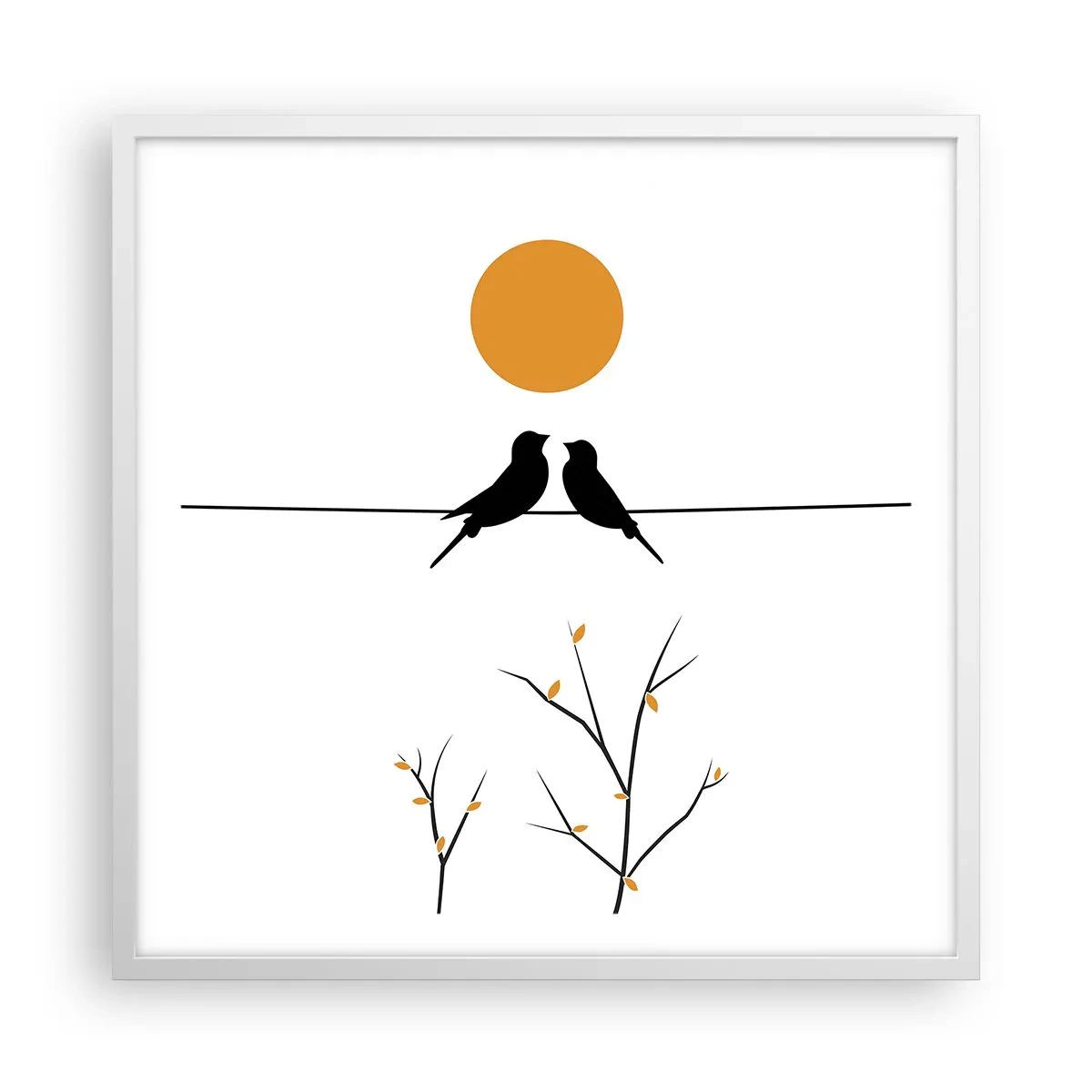 Plagát v bielom ráme - Slávičí večer - 60x60 cm