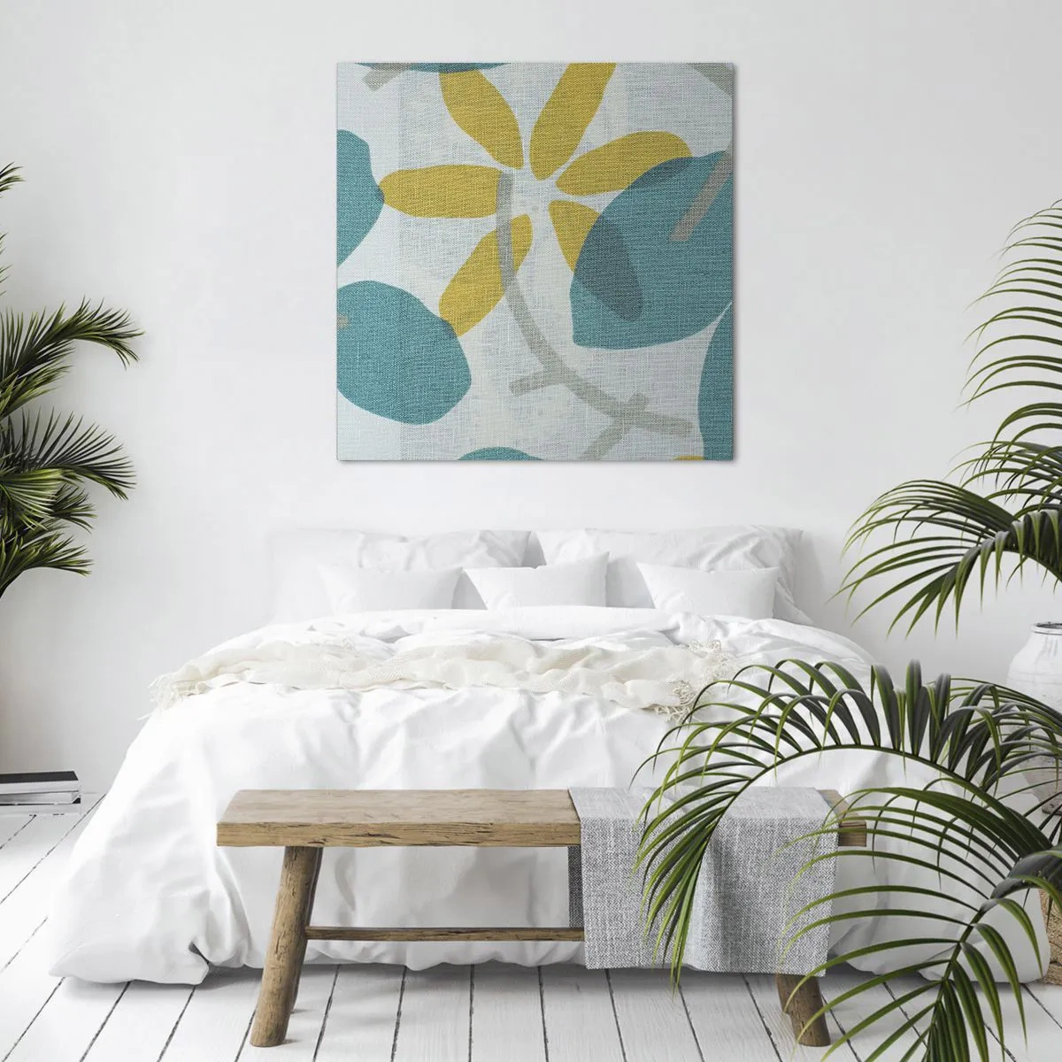 Obraz na plátne - Medzi azúrovými listami - 70x70 cm