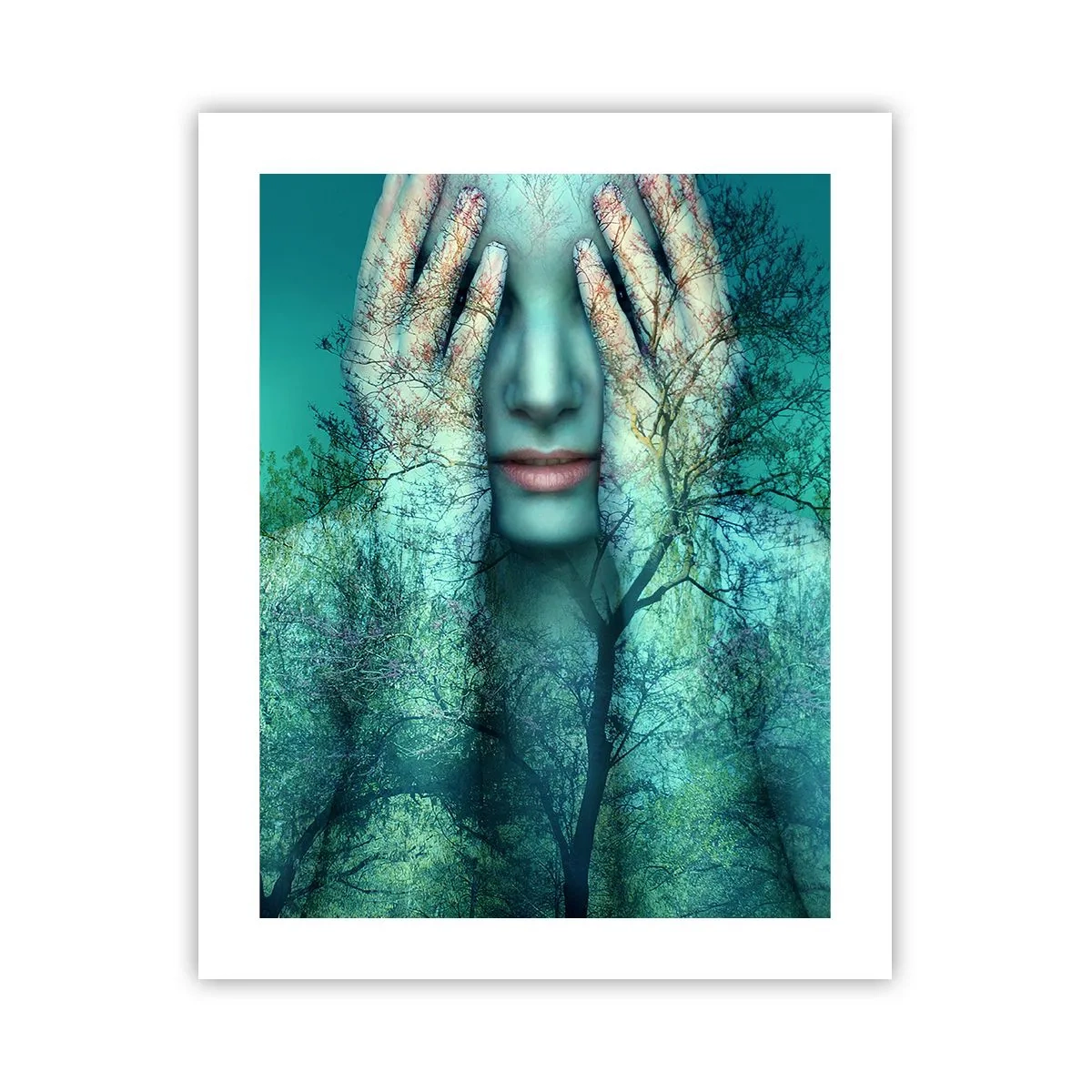 Plagát - Ponorená do modrej - 40x50 cm