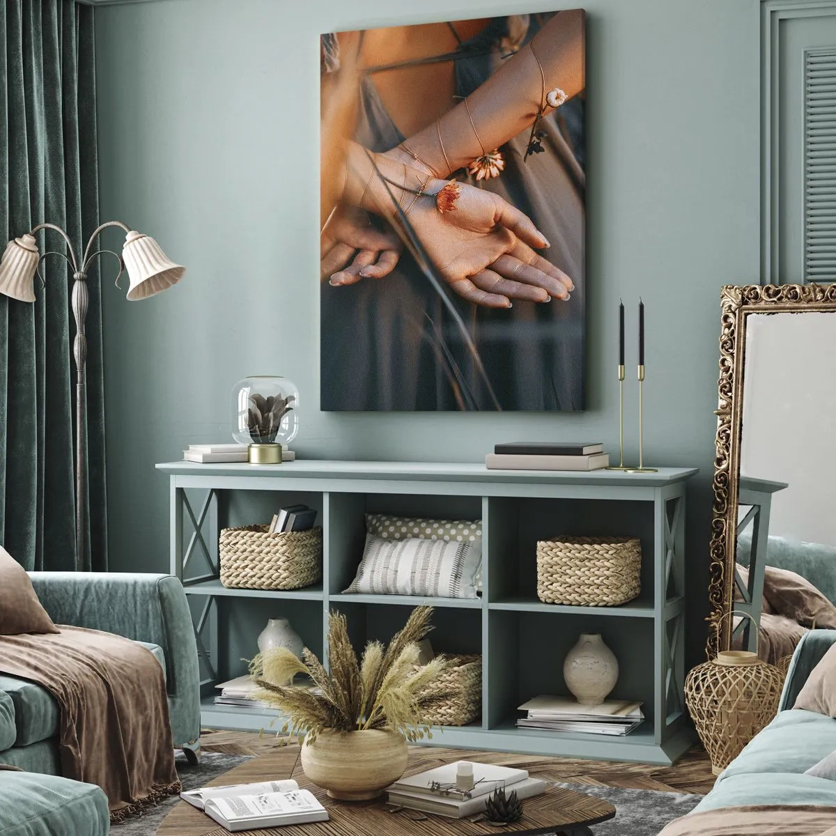 Obraz na plátne - Prepojená s prírodou - 55x100 cm