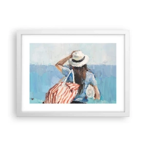 Plagát v bielom ráme - Vitaj na dovolenke - 40x30 cm