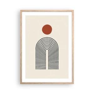 Plagát v ráme zo svetlého duba - Magnetizmus tvarov a farieb - 50x70 cm