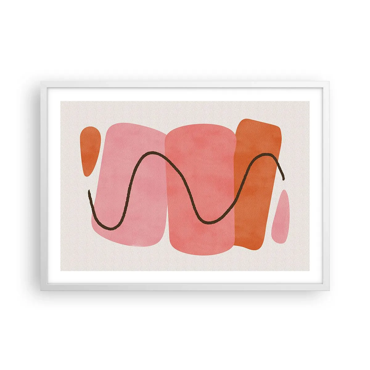 Plagát v bielom ráme - Jemný pohyb foriem - 70x50 cm