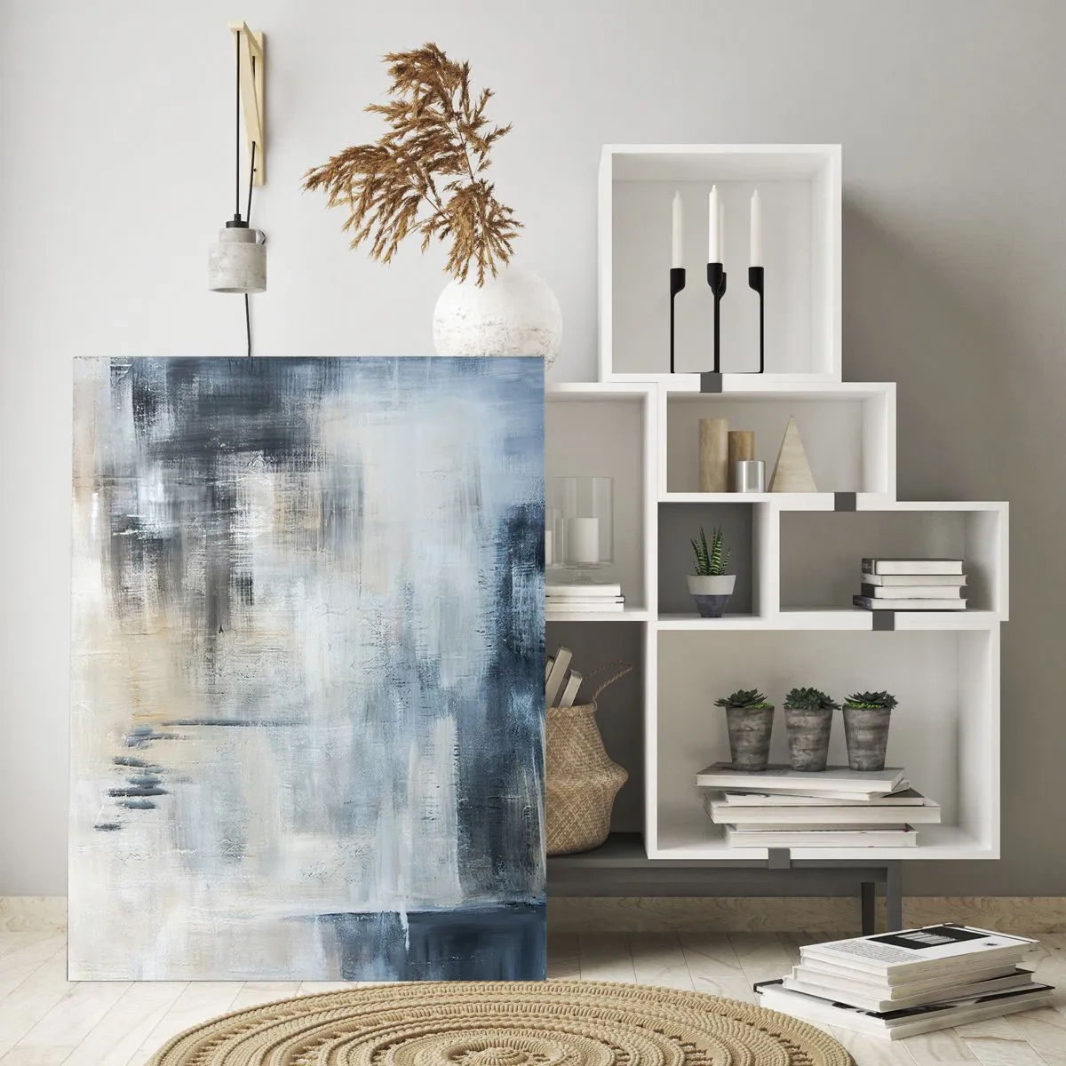 Obraz na skle - Za závojom modrej - 70x100 cm