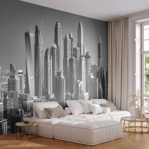Samolepiaca Fototapeta Deluxe Sticker - Mesto nad púšťou - Architektúra, Mesto, Dubaj - 100x70 cm