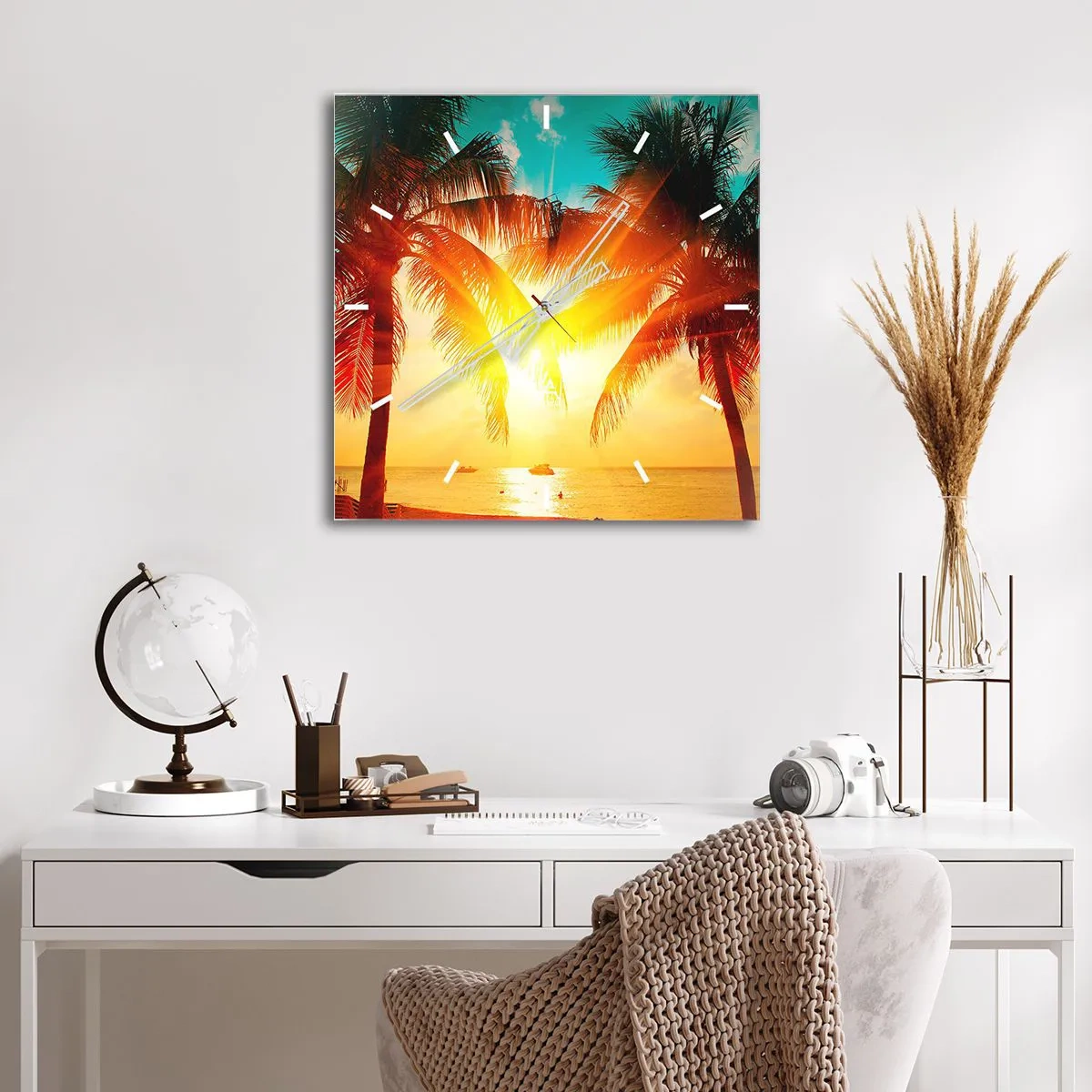 Nástenné hodiny - Exotický pár - 40x40 cm