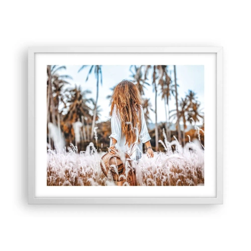 Plagát v bielom ráme - Zrodená z trávnej páperie - 50x40 cm