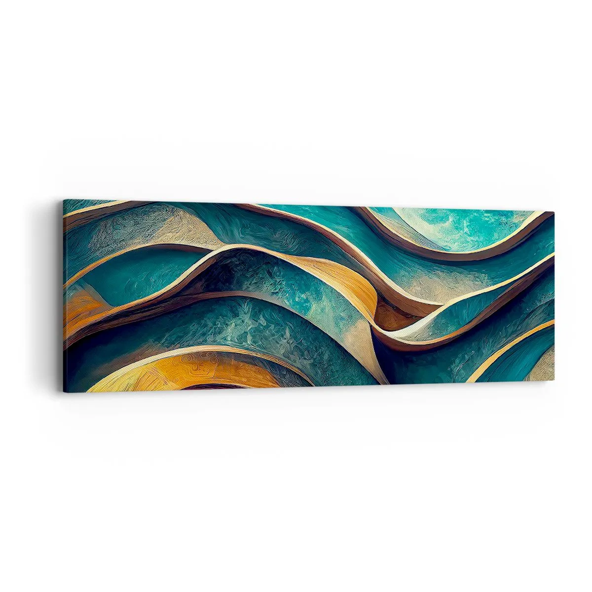 Obraz na plátne - Meandre modrej - 90x30 cm