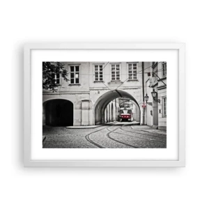 Plagát v bielom ráme - Mestským labyrintom - 40x30 cm