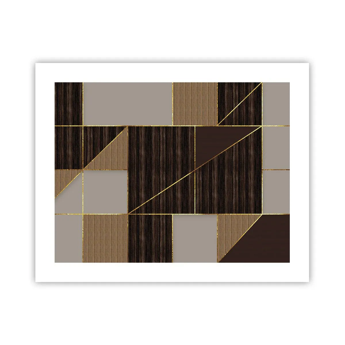 Plagát - Mozaika hnedej a zlatej - 50x40 cm