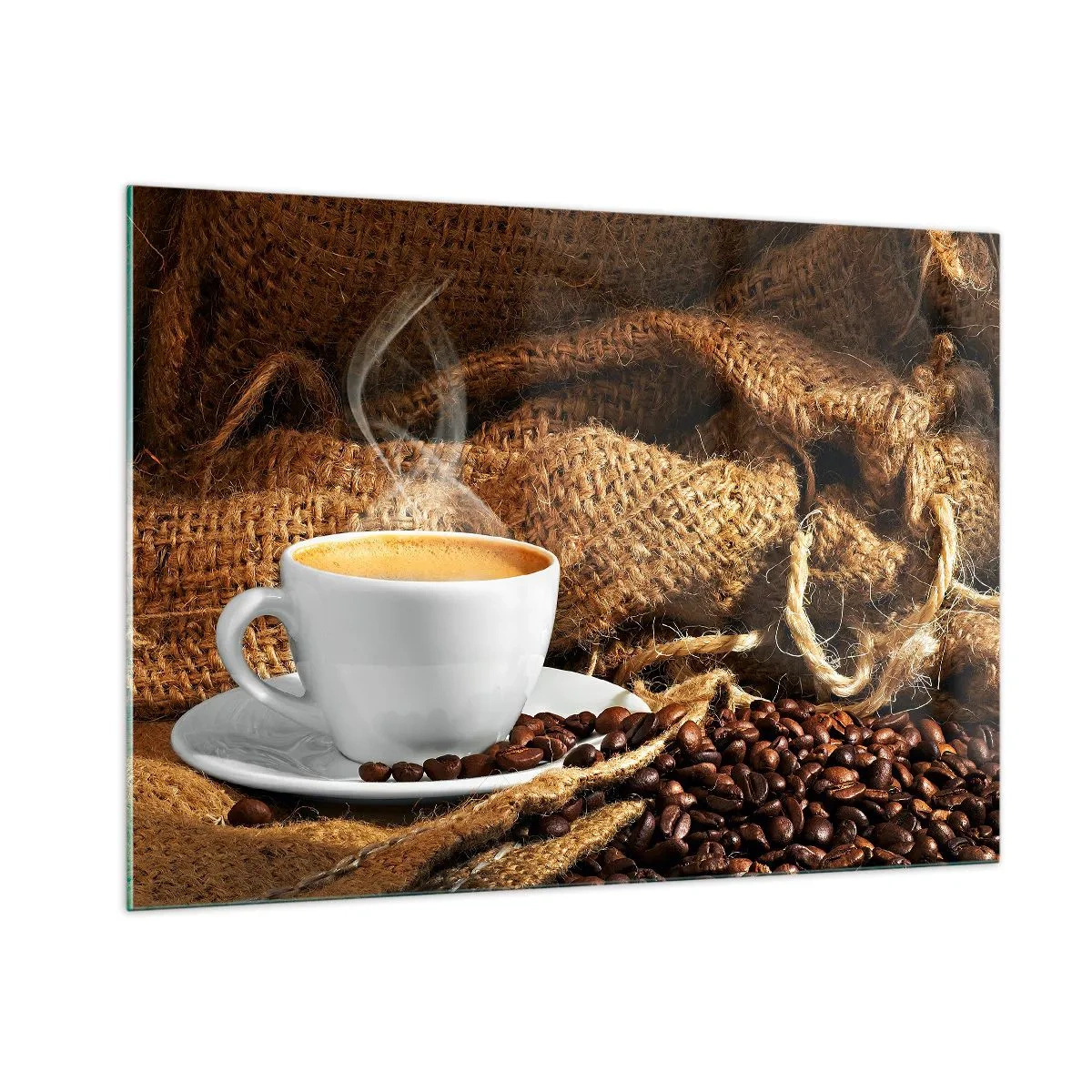 Obraz na skle - Vôňa moky a hustota medovej tekutiny - 100x70 cm