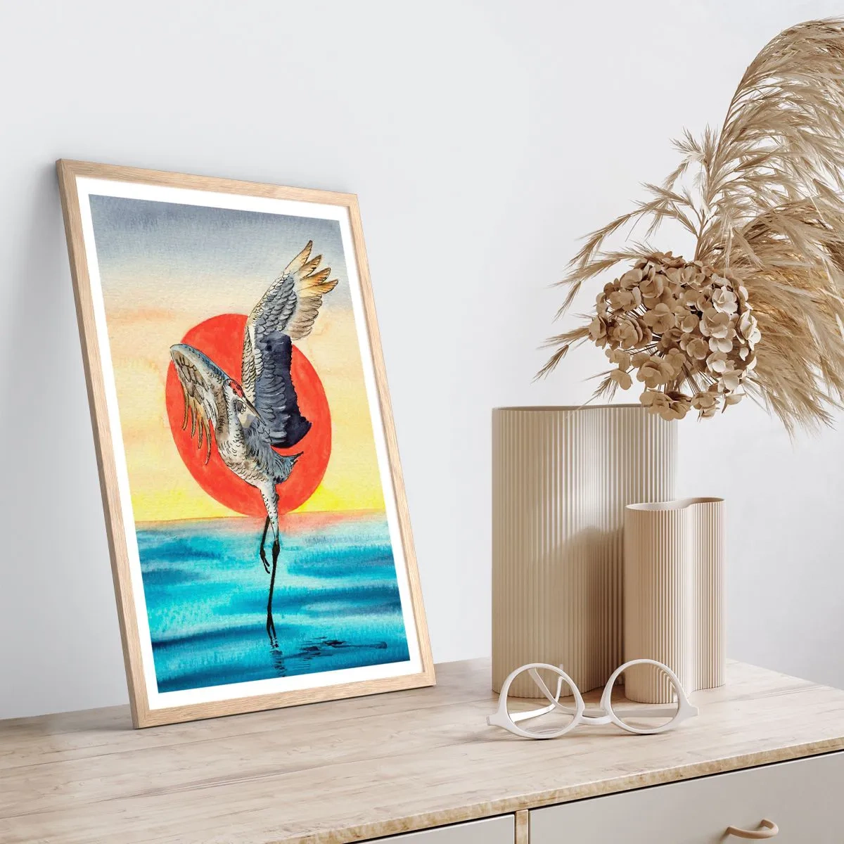 Plagát v ráme zo svetlého duba - Je čas ísť späť - 61x91 cm