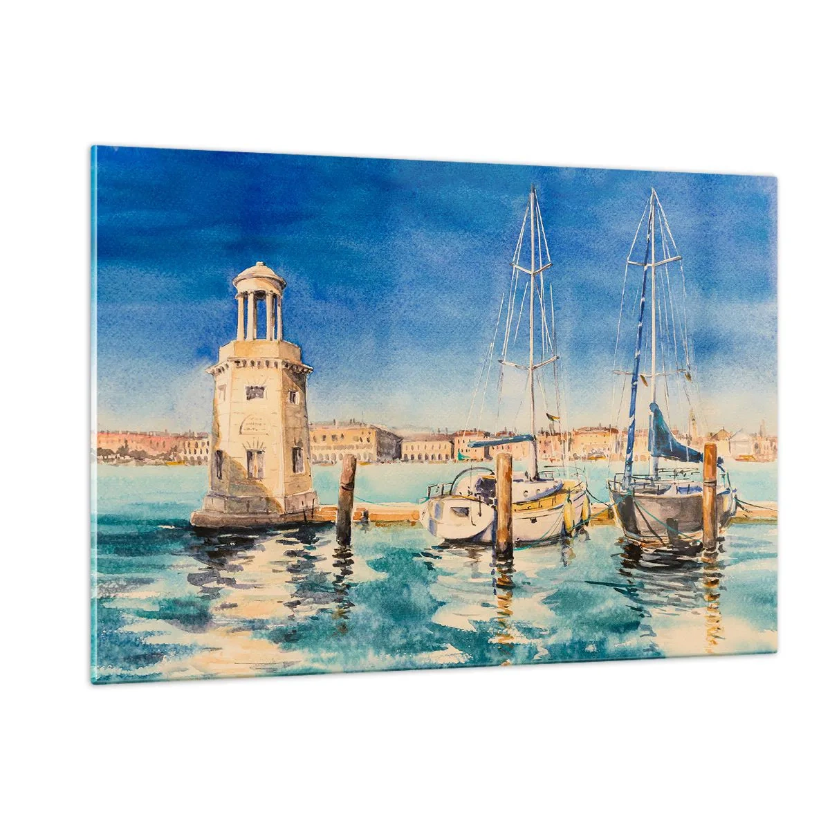 Obraz na skle - Slnečná lagúna - 120x80 cm