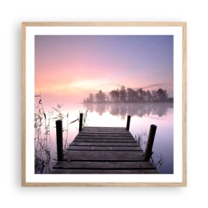 Plagát v ráme zo svetlého duba - Z ľaliovej hmly… - 60x60 cm