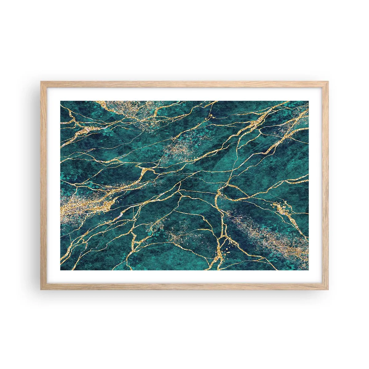 Plagát v ráme zo svetlého duba - Zlatá žila - 70x50 cm