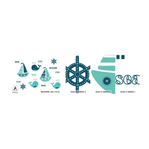 Vzorka samolepiacej fototapety Deluxe Sticker - Cez mora a oceány - Pre deti, Námorná, Plachetnica - 100x30 cm