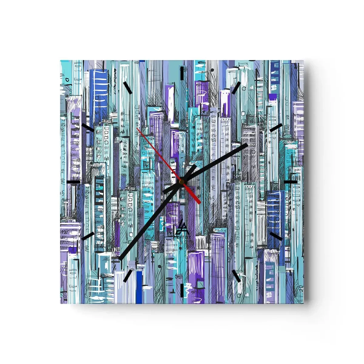 Nástenné hodiny - Zmodralé od neba  - 30x30 cm