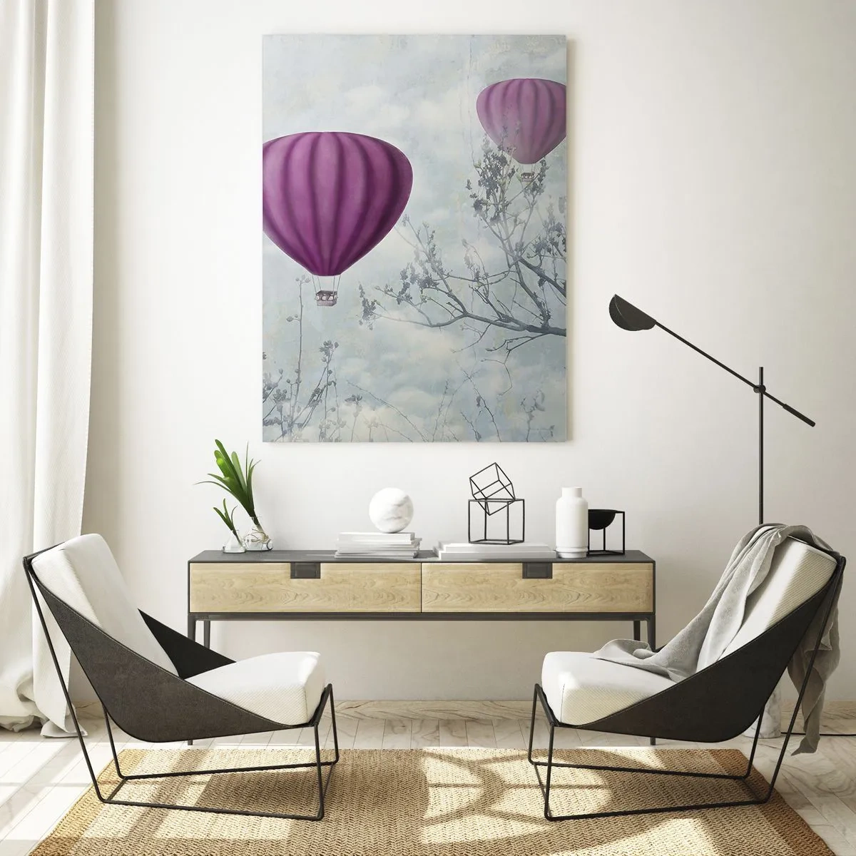 Obraz na skle - Ako lode na oblohe - 50x70 cm
