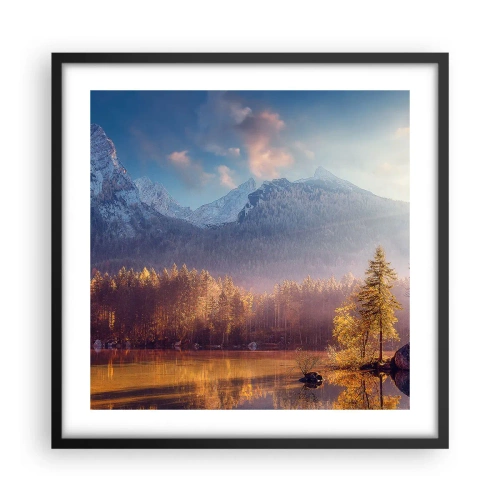 Plagát v čiernom ráme - V horách a údoliach - 50x50 cm