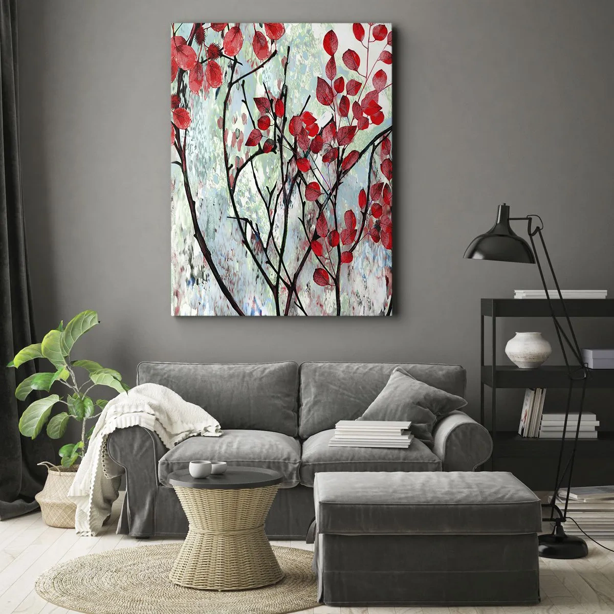 Obraz na plátne - Strom v šarlátovej - 50x70 cm