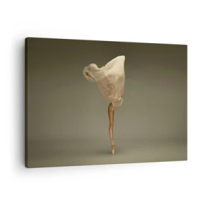 Obraz na plátne - Tanečník vznášajúci sa vo vzduchu s látkou - 70x50cm - Hneď poletí - Moderná nástenná dekorácia do obývacej izby a spálne ARTTOR