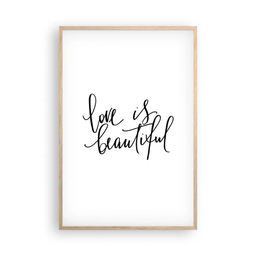 Plagát v ráme zo svetlého duba - Prečítaj a zopakuj - 61x91 cm