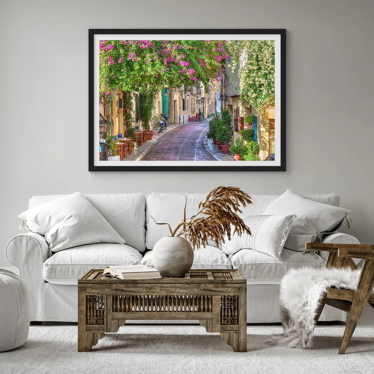 Plagát v čiernom ráme - Kvitnúce zákutie - 40x30 cm