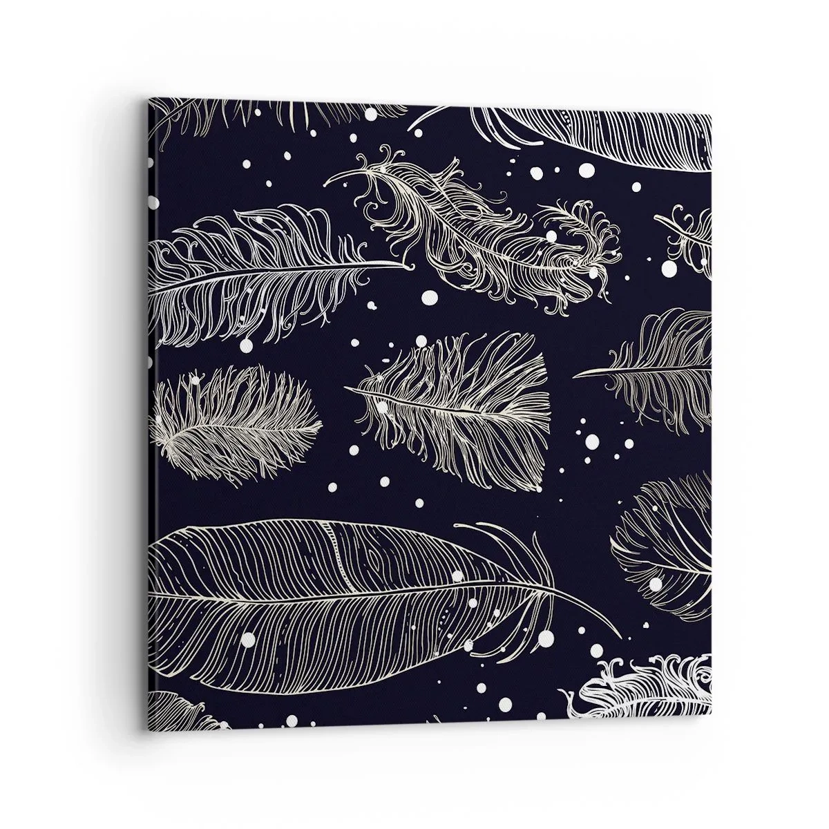 Obraz na plátne - Čipka s perím - 70x70 cm