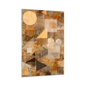 Obraz na skle - Kubistické bronzové štúdium - 50x70 cm