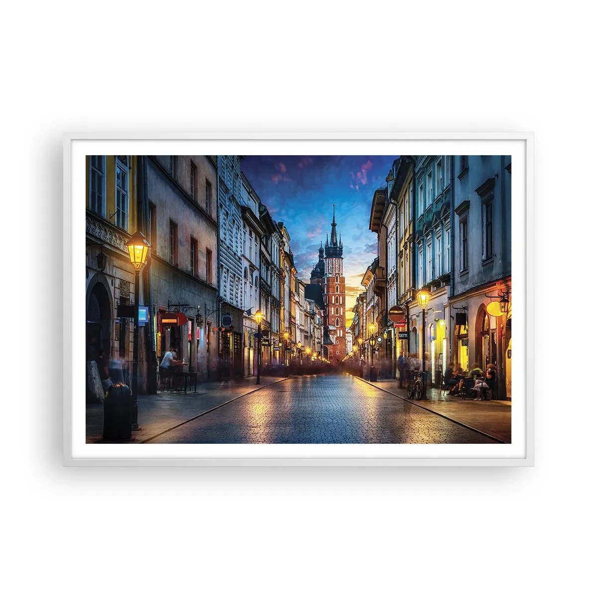 Plagát v bielom ráme - Krakovský pôvab - 100x70 cm