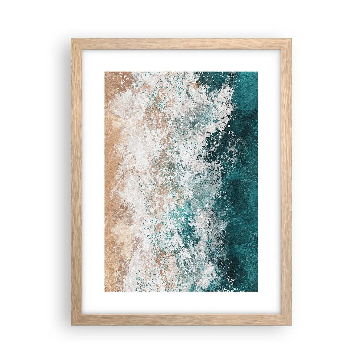 Plagát v ráme zo svetlého duba - Morské príbehy - 30x40 cm