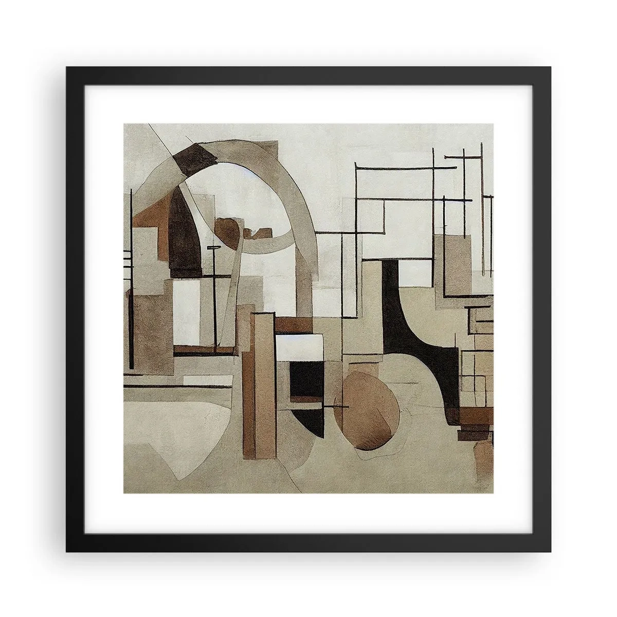 Plagát v čiernom ráme - Mestská krajina 2.0 - 40x40 cm